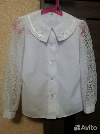 Блузка школьная нарядная для девочки р.122