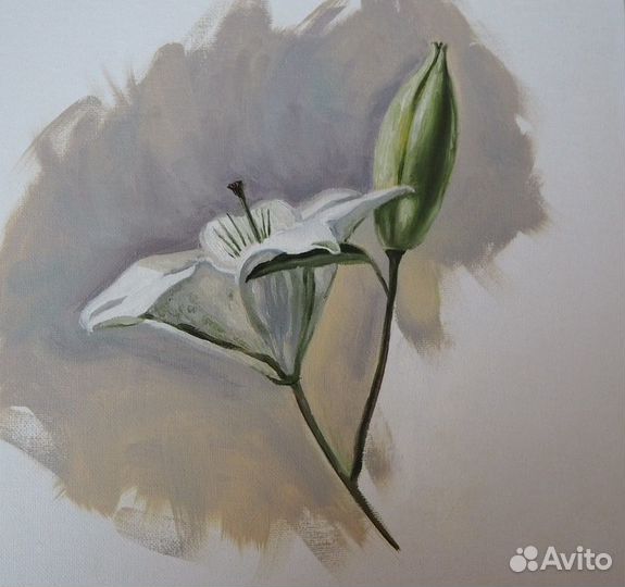 Картина маслом Лилии цветы