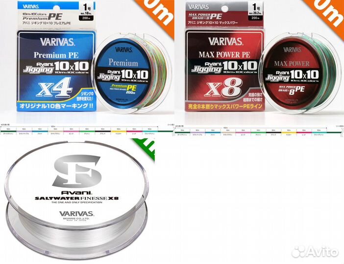 Плетеные шнуры; Sunline, Daiwa, Varivas, Seaguar