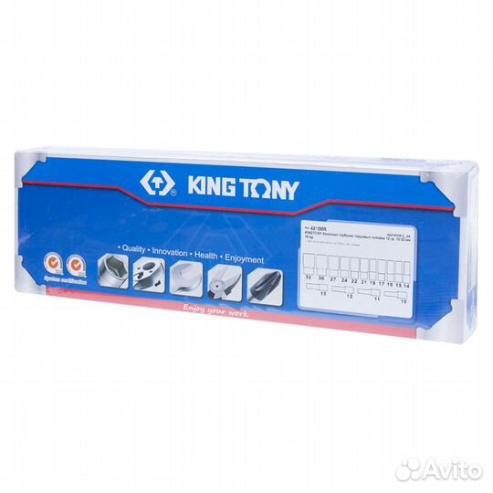 Набор глубоких торцевых головок king tony 4215MR