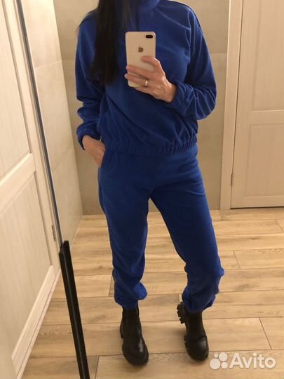Флисовый костюм синий флисовые штаны кофта