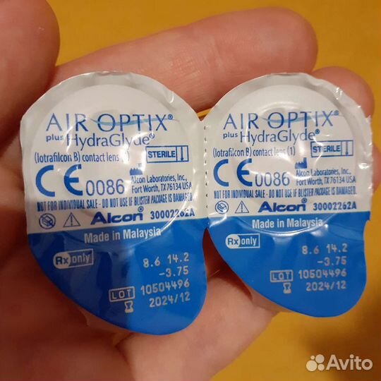 Линзы контактные Alcon Air optix hydraGlyde -3.75