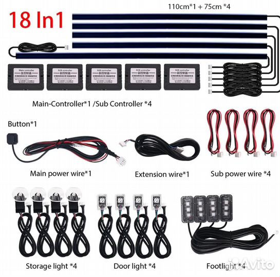 Атмосферная подсветка 18в1(ambient lighting)