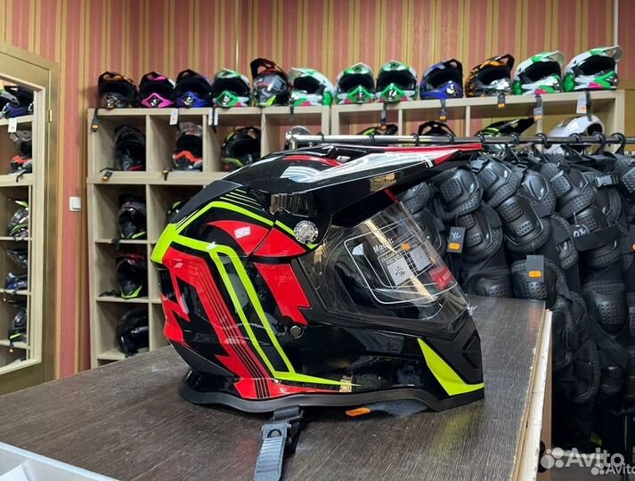 Кроссовый шлем для мотоцикла мотошлем на мото