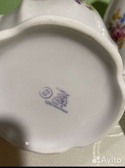 Заварочный чайник «Мейсенский букет» Богемия, чсср