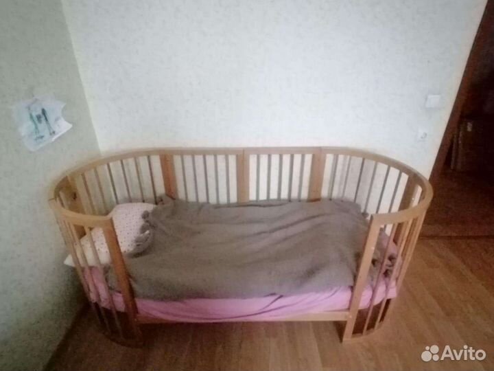 Детская кроватка трансформер круглая