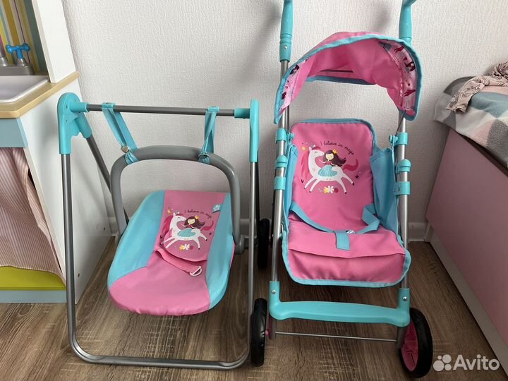 Коляска и качели для куклы
