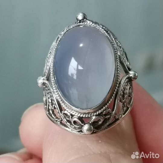 Серебряное кольцо. винтаж. с Хальцедоном