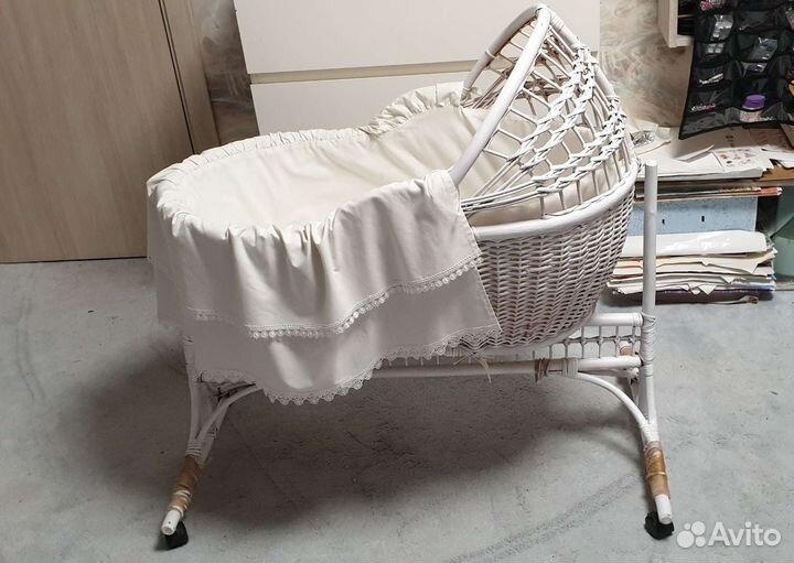 Детская люлька колыбель плетеная