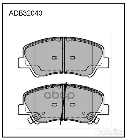 Колодки тормозные дисковые перед ADB32040 A