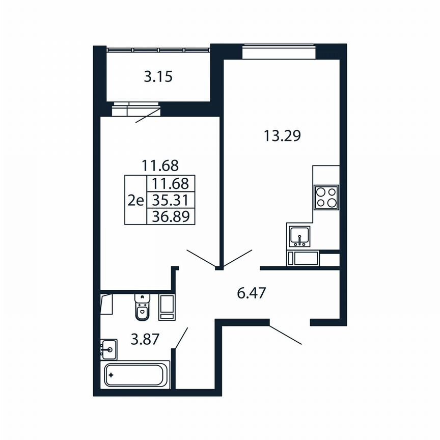 2-к. квартира, 38,5 м², 11/12 эт.