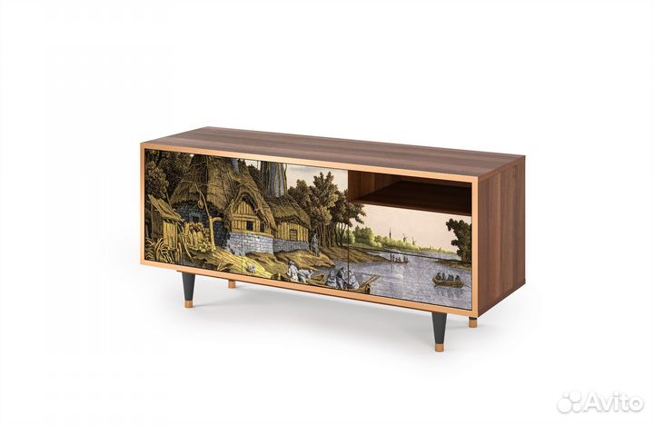 Тв-тумба T7 - Орех - Mill along a River