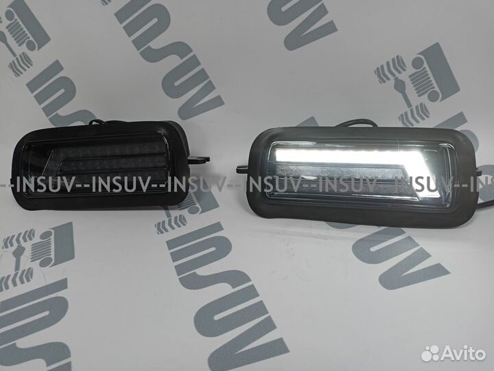 Светодиодные LED надфарники Нива dlaa (черн., миг)