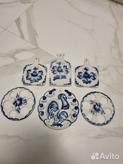 Подставки, доски декор Гжель