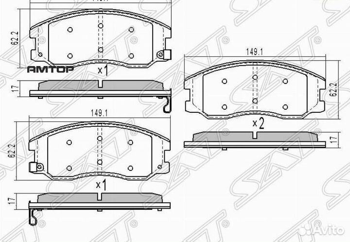 SAT ST-96626069 Колодки тормозные перед chevrolet