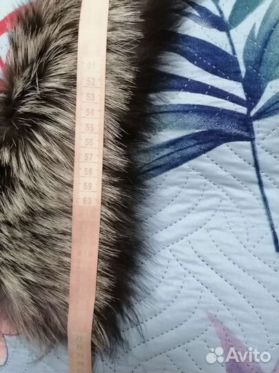 Меховой воротник натуральный мех чернобурки 73 см