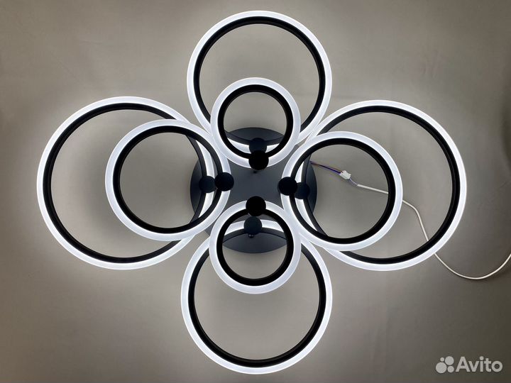 Люстра светодиодная Вега 8 ламп RGB свет Пульт