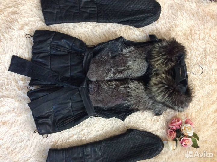 Куртка кожаная женская с мехом