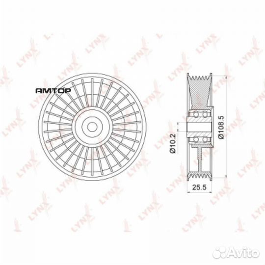 Lynxauto PB7077 Ролик обводной приводного ремня