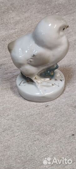 Цыпленок. Гжель. Статуэтка Фарфоровая