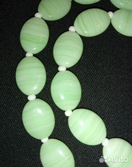 Бусы винтажные меланжевое стекло Чехословакия