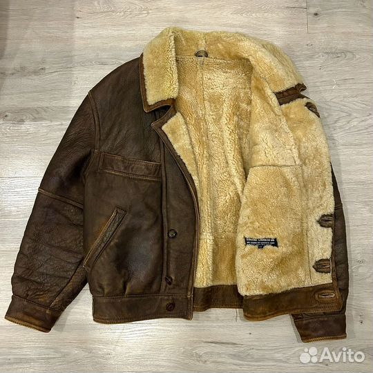 Дубленка авиатор кожанная