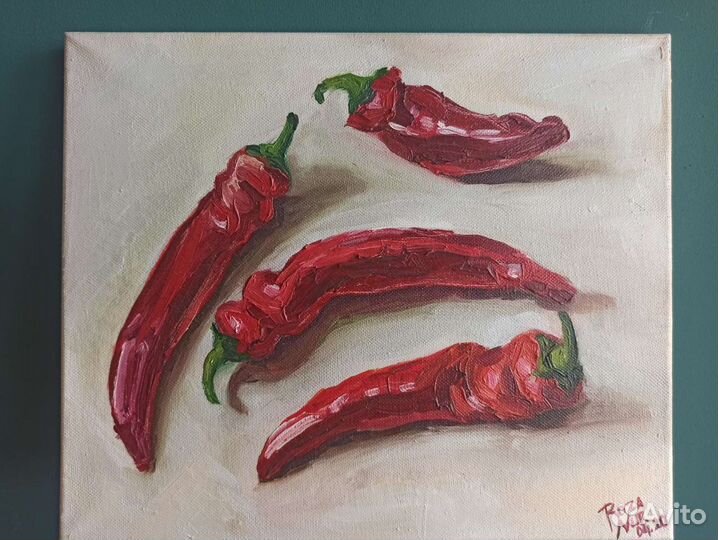 Перцы. Картина маслом