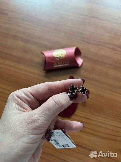 Серьги золото 585 van cleef