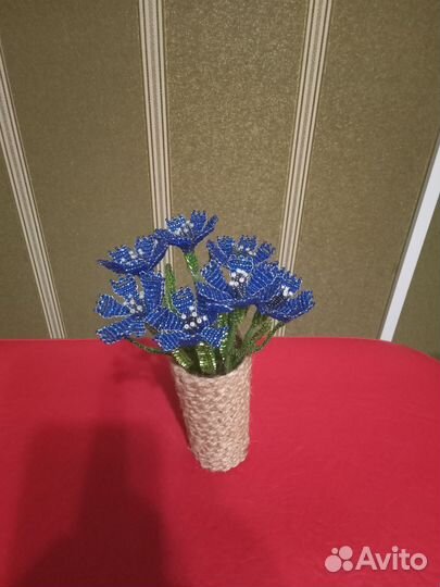 Васильки из бисера