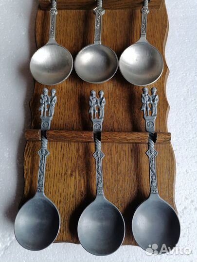 Набор старых оловянных ложек Германия