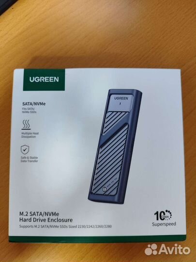Корпус для ssd m2 UGreen 10Gbps NVMe/sata