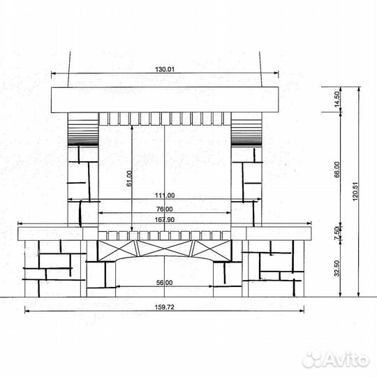 Каминная облицовка Parvelle Франция натур. камень
