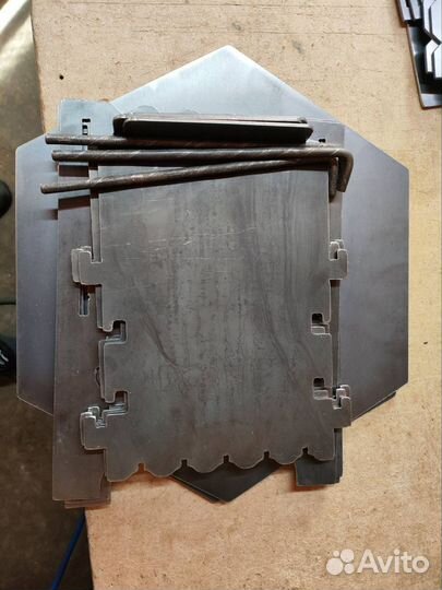 Разборная печь под казан 3 в 1, сталь 3 мм