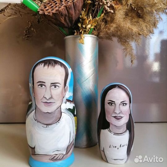 Шарж, Матрёшки, портрет ручная работа