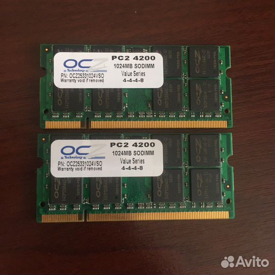 Оперативная память ноутбука ddr2 so-dimm 2x1GB 2шт