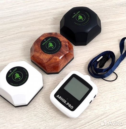 Кнопка вызова персонала Бургер белый и часы