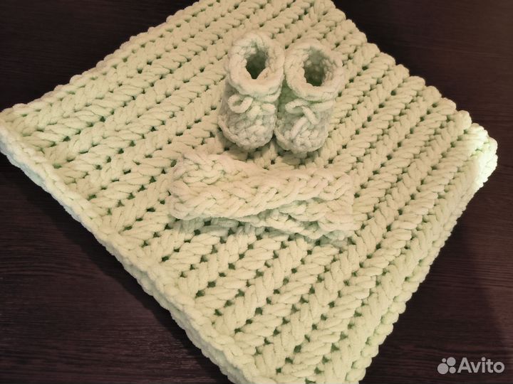 Детский плед из ализе пуффи 85х85