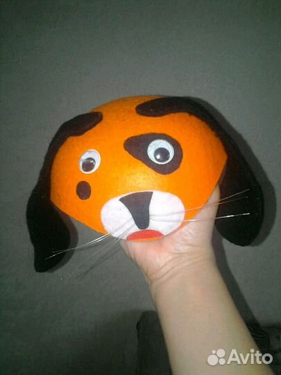 Новогодняя маска-шапка собаки