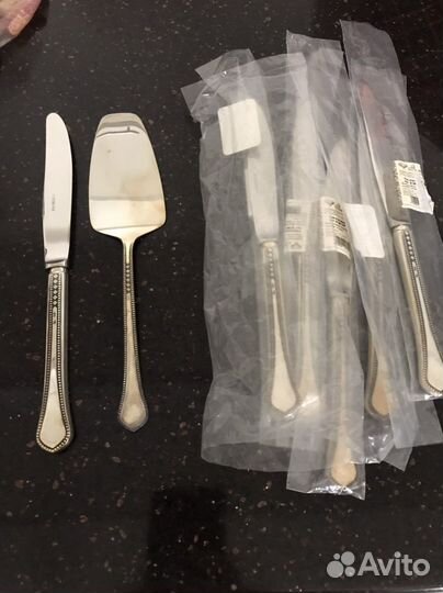 Лопатка для торта, ножи столовые мельхиор сармет