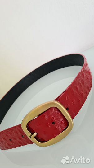 Ремень женский кожаный красный