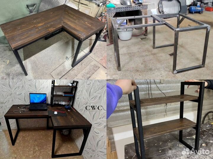 Стол лофт из массива дерева под заказ