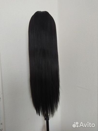 Новый парик черный на сетке lace front 80см