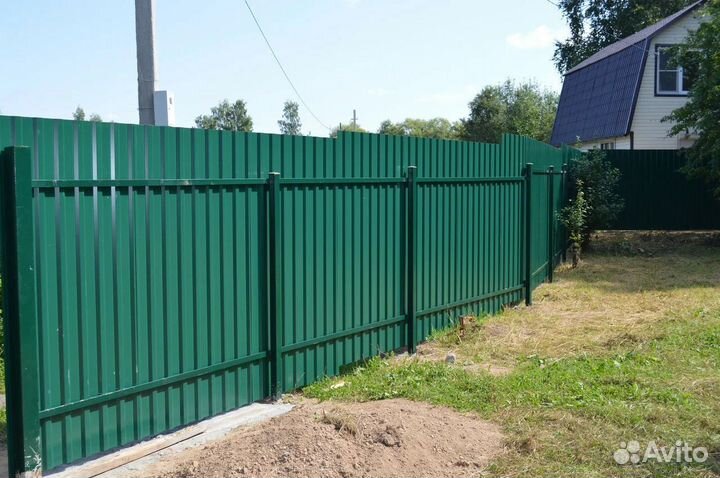 Забор из профнастила / монтаж и установка