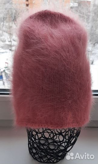 Шапка бини и косынка из ангоры