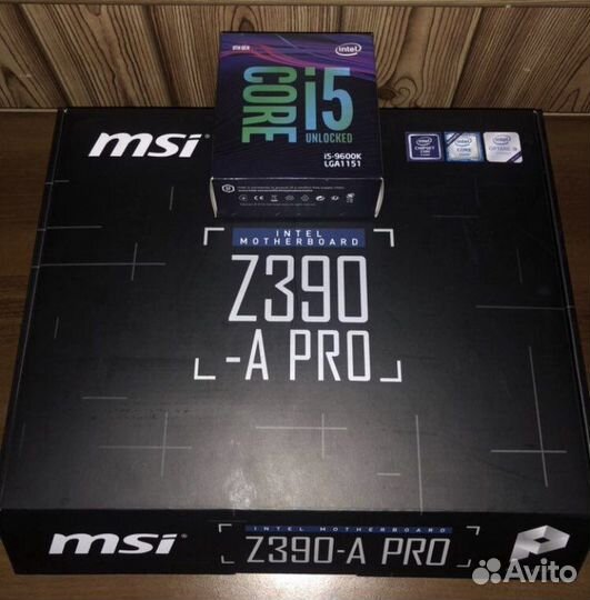 Процессор i5-9600k + мать Msi Z390 a Pro