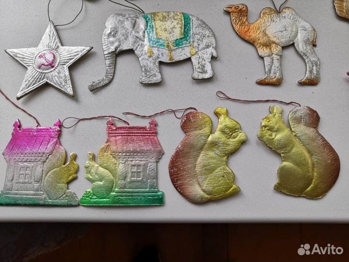 Елочные игрушки картонаж СССР винтаж раритет