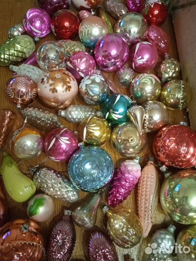 Елочные игрушки 123+стеклярусы СССР
