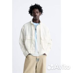 Универсальная куртка с карманами zara, белый