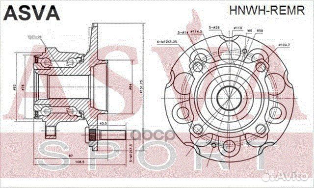 Ступица колеса с ABS зад прав/лев honda/ CR-V