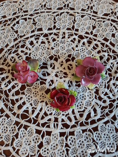 Винтажные фарфоровые броши. Англия